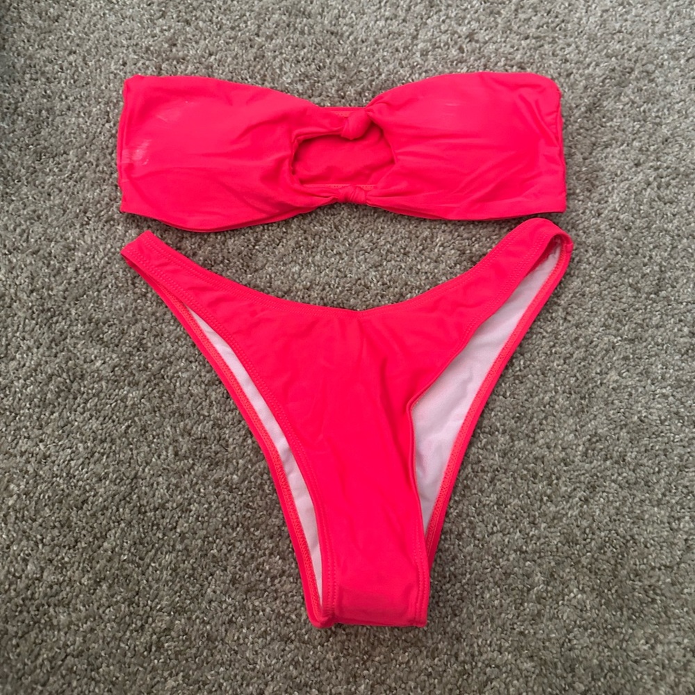 Hot pink shein bikini set